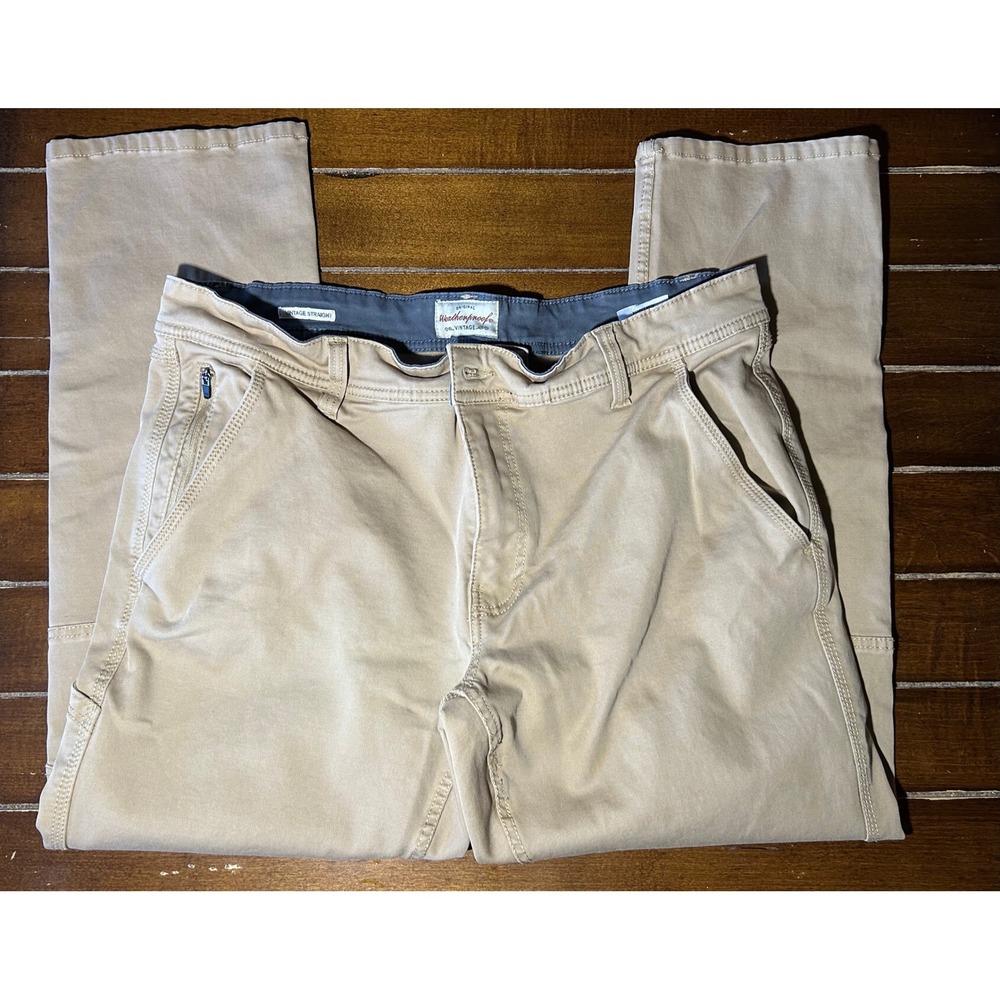 Weatherproof Mens‎ Tan Straight Fit Canvas Work Utility Pants Size 36x29
